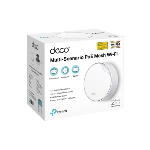 Мультигигабитная домашняя Mesh-система Wi-Fi 6 с поддержкой PoE Tp-Link Deco X50-PoE (3-pack)