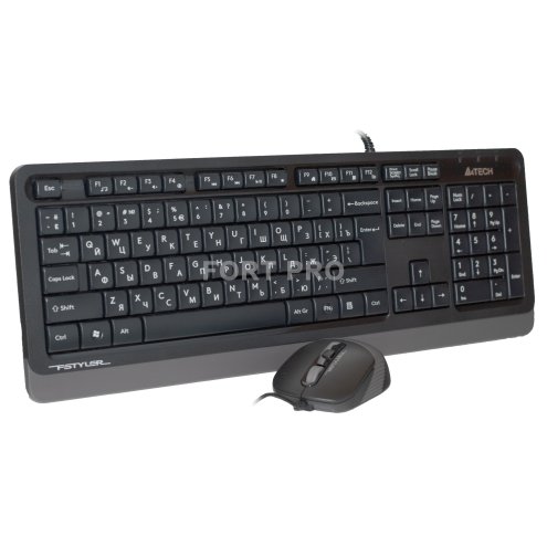 A4-Tech F1010 - USB Проводной комплект мышки и клавиатуры (Black - Grey)