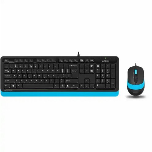 A4-Tech F1010 - USB Проводной комплект мышки и клавиатуры (BLACK-BLUE)